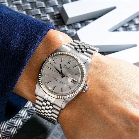 rolex datejust 1601 36mm silver dial with stainless steel bracelet|Rolex Datejust 1601 36mm.